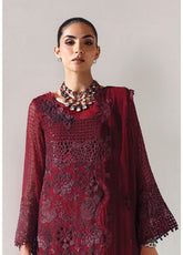 Aymal By Alizeh Fashion Luxury Embroidered Chiffon 3 Piece Unstitched Suit AF25AV2 D-02 RIKA-MRN
